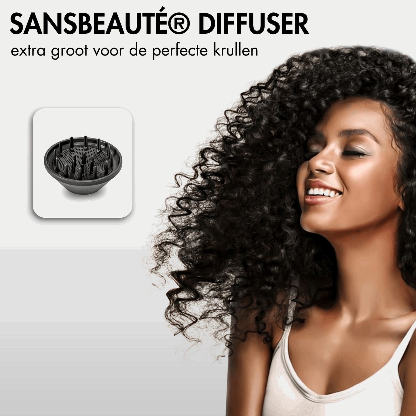 Sansbeauté® Föhn Met Diffuser - Classic White